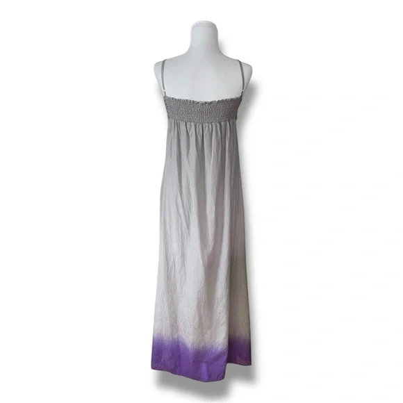 Young Fabulous & Broke Gray Purple Ombre Maxi Sundress Size XS Cotton Silk